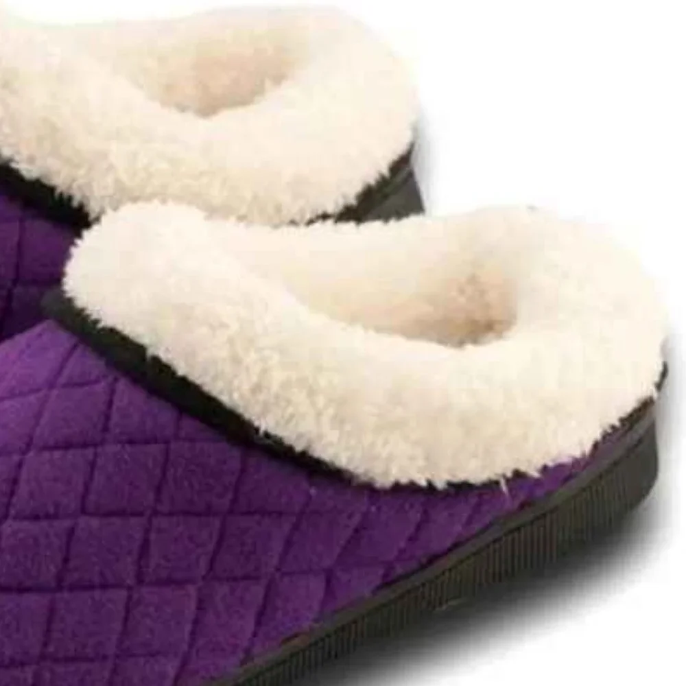 Girls Cozy Purple Plush Slippers
